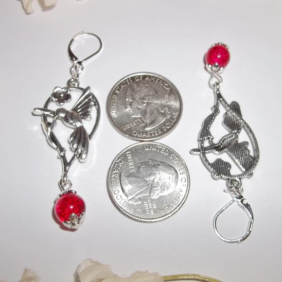 Hummingbird Earring Set Large Big Statement 4523 - Picture 3 of 8